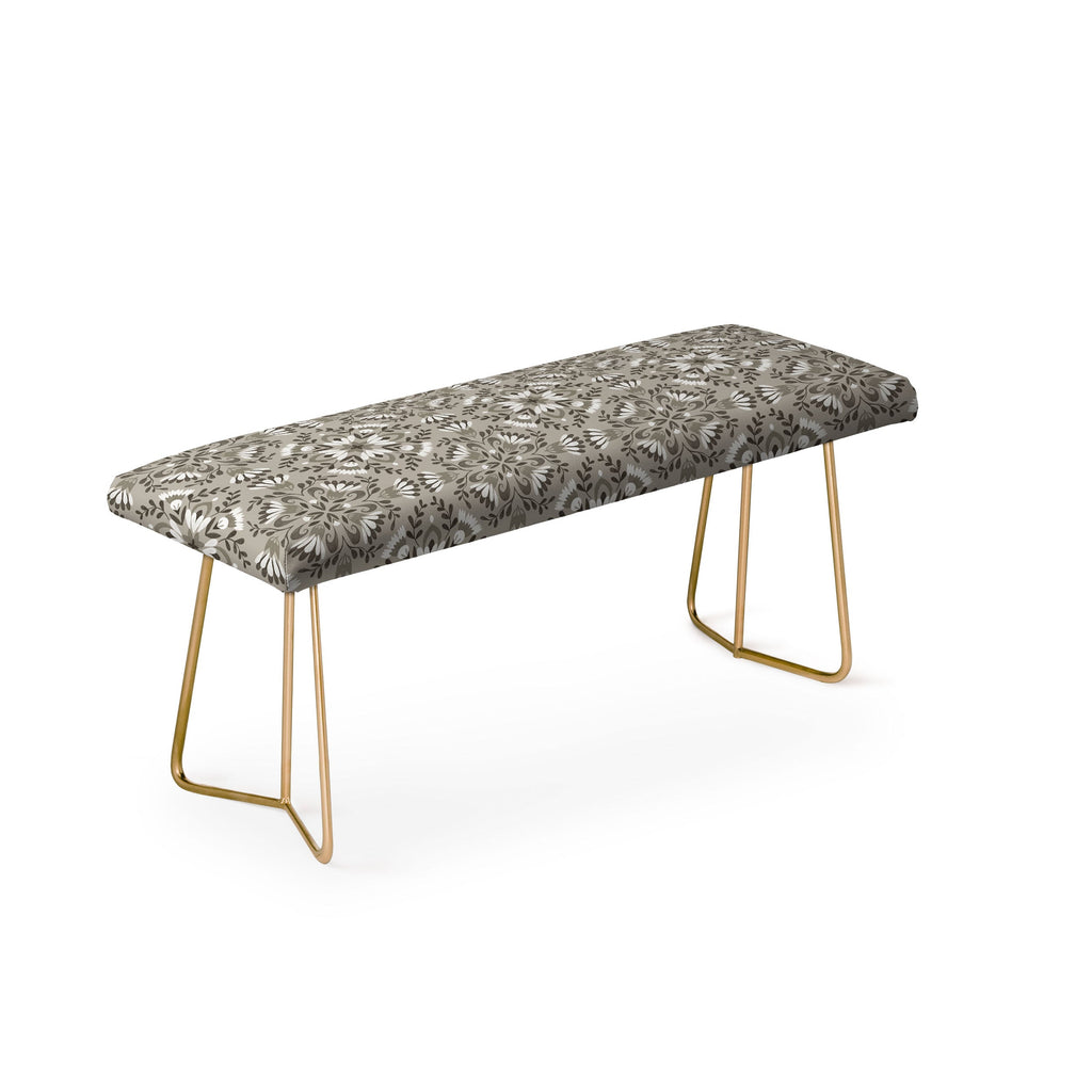 Pimlada Phuapradit Floral Tiles Gray Bench