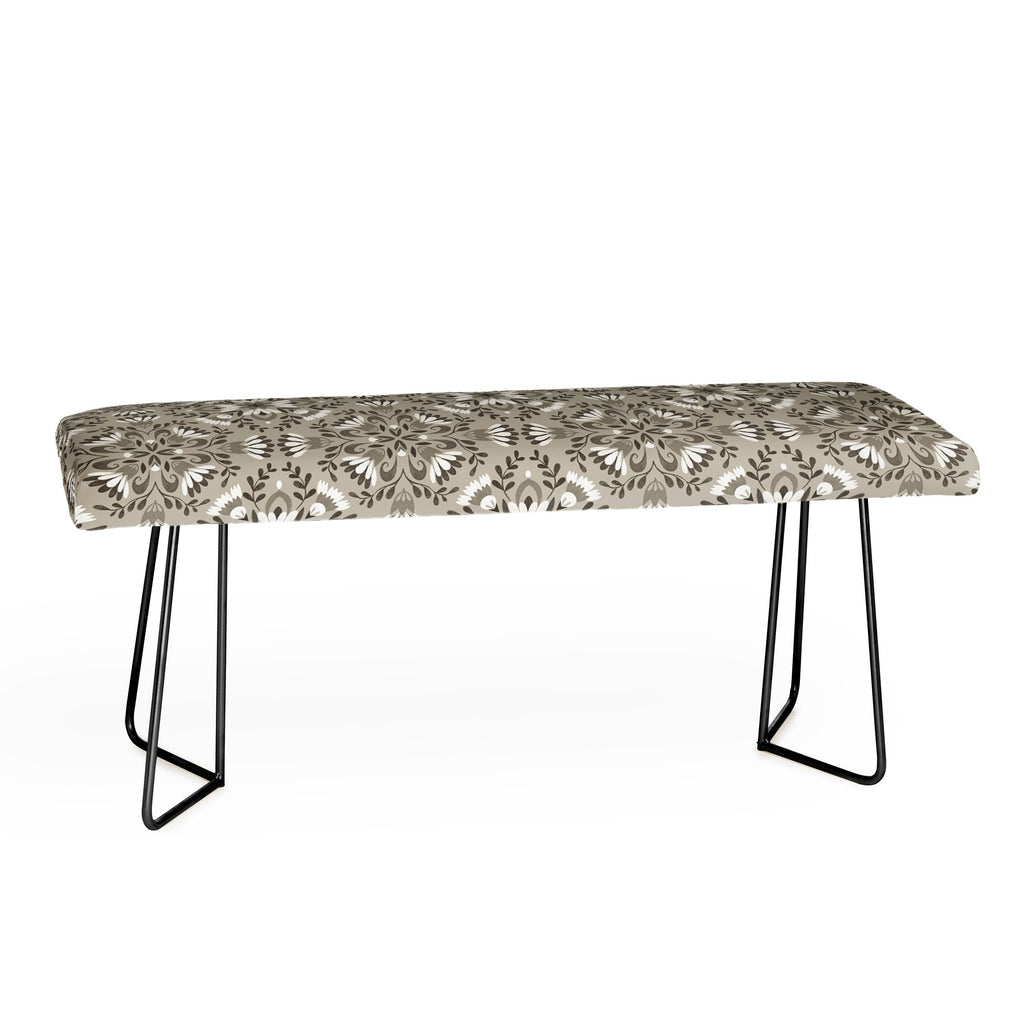 Pimlada Phuapradit Floral Tiles Gray Bench