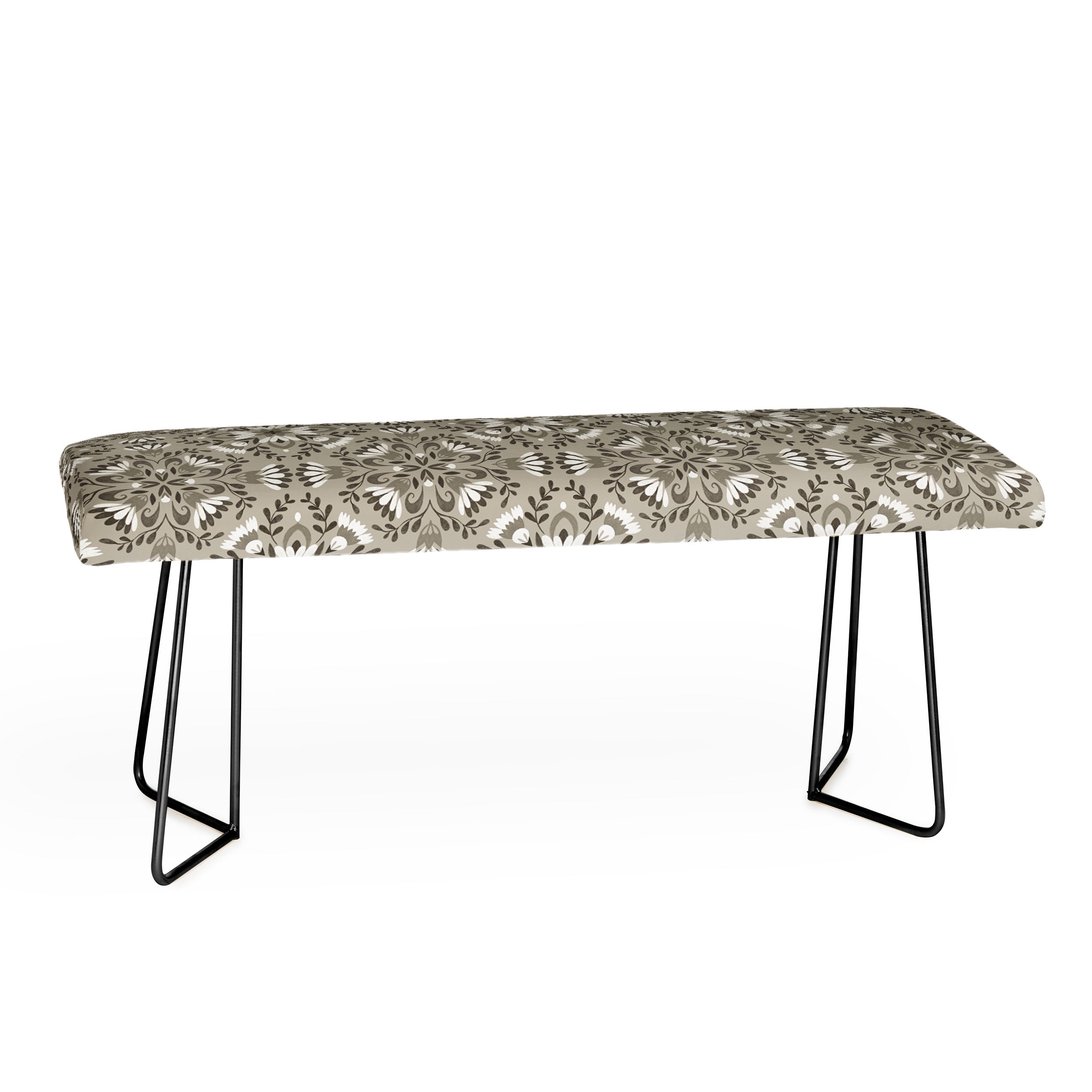 Pimlada Phuapradit Floral Tiles Gray Bench
