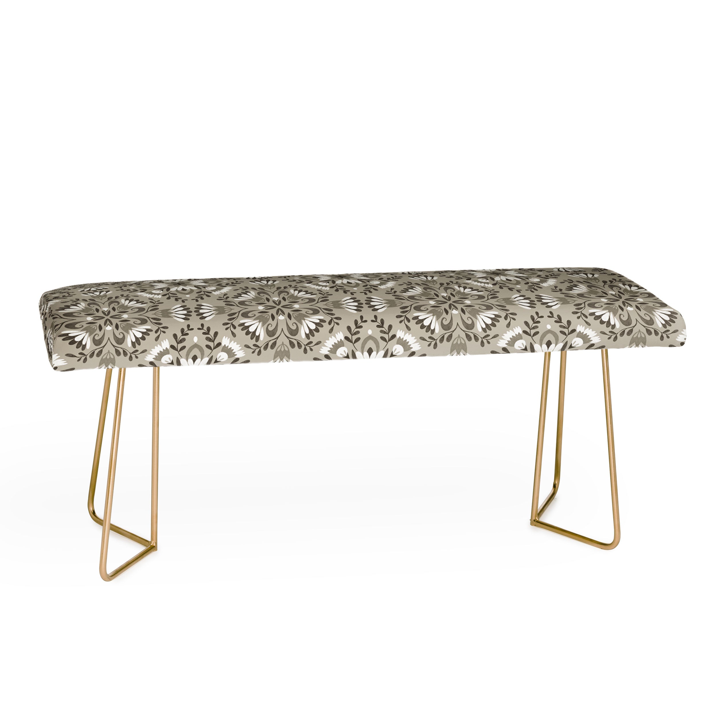 Pimlada Phuapradit Floral Tiles Gray Bench