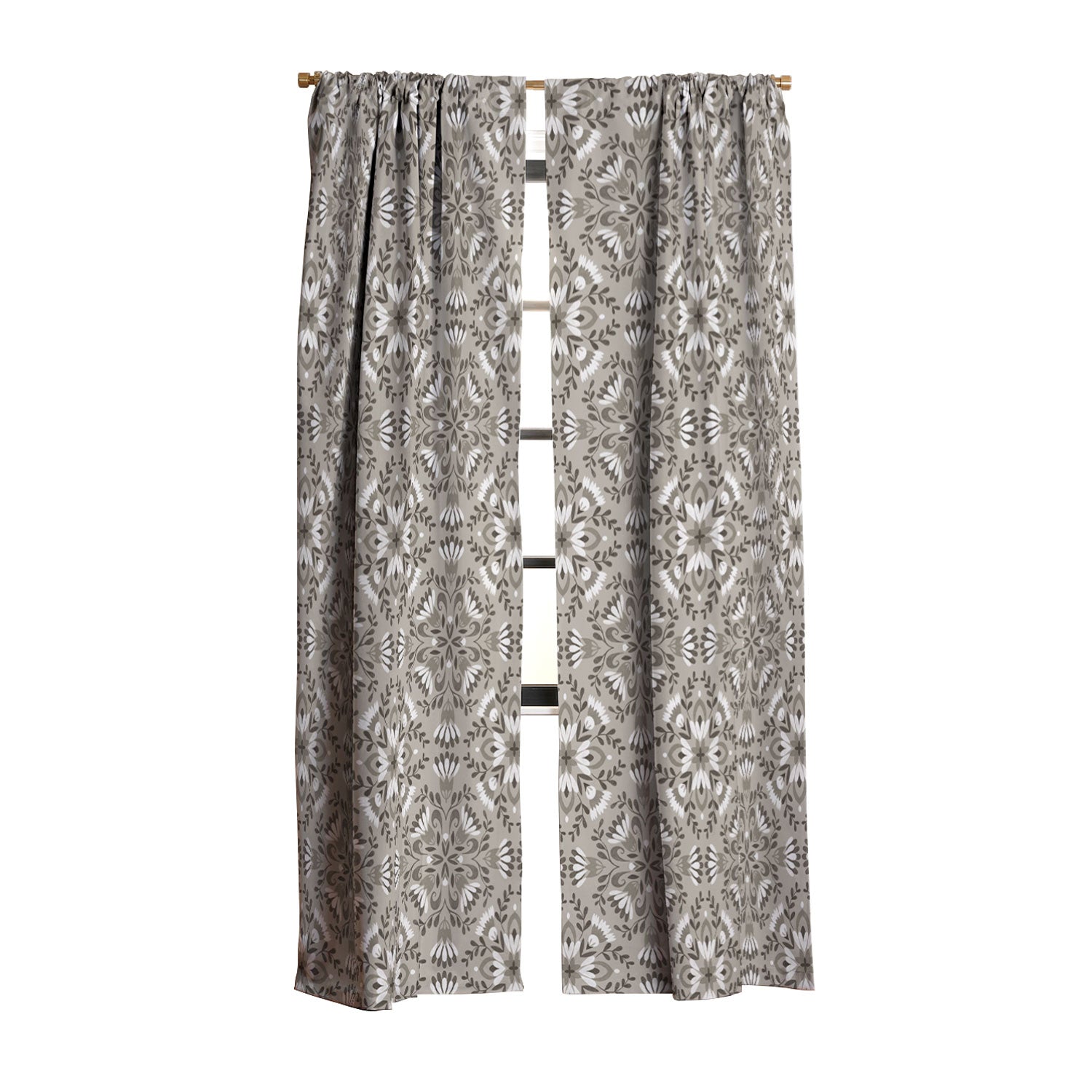 Pimlada Phuapradit Floral Tiles Gray Blackout Non Repeat