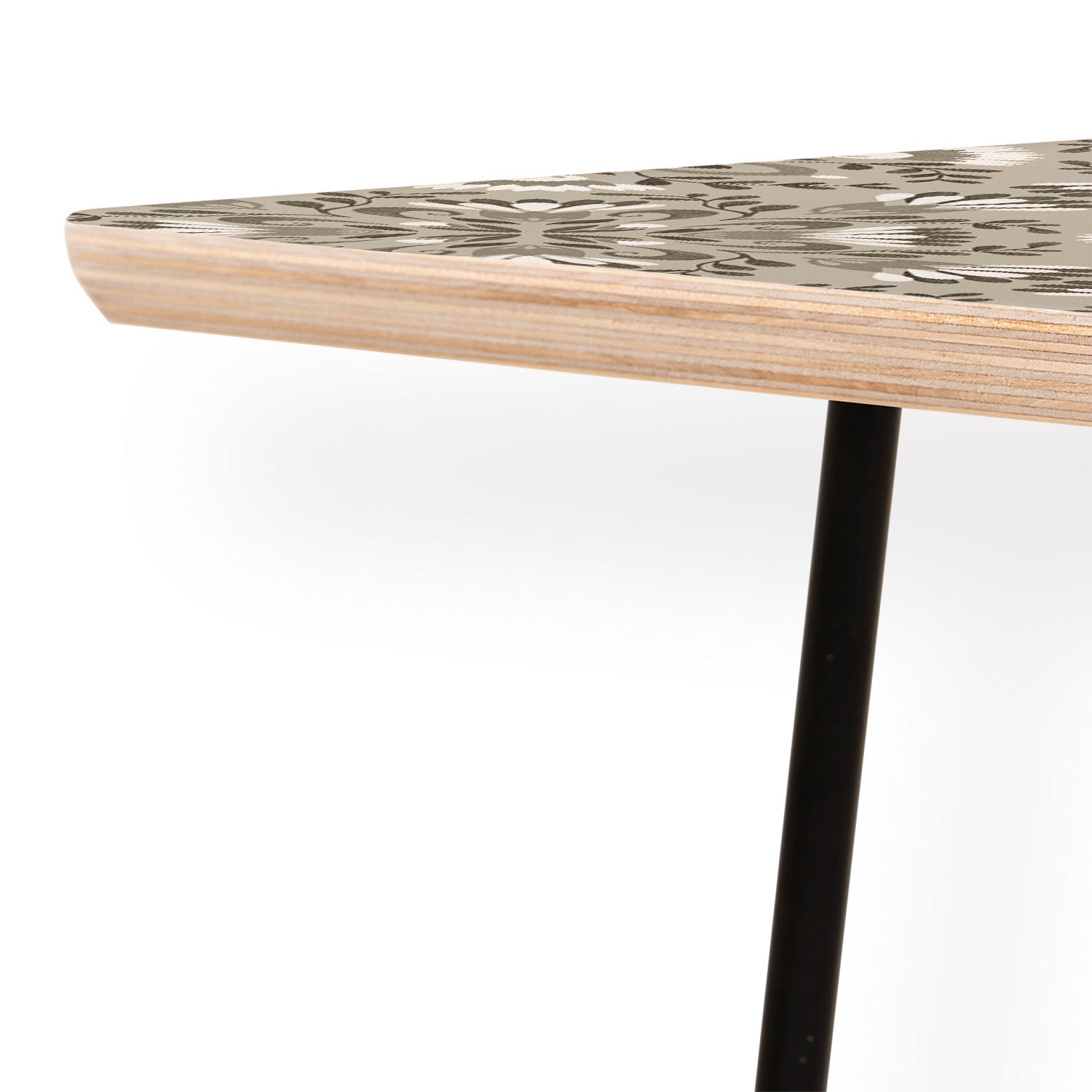 Pimlada Phuapradit Floral Tiles Gray Coffee Table
