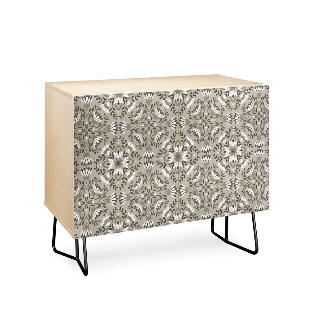 Pimlada Phuapradit Floral Tiles Gray Credenza