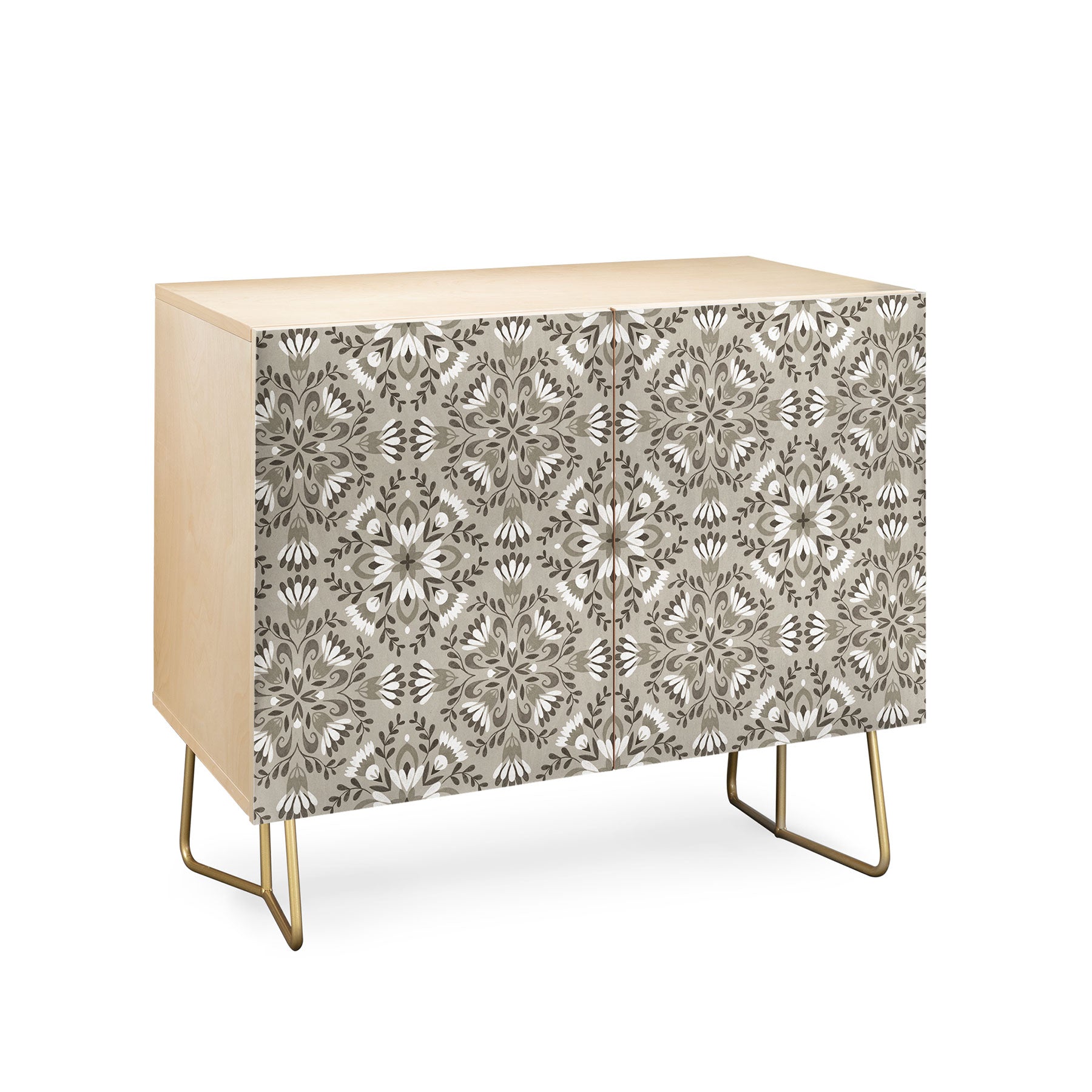 Pimlada Phuapradit Floral Tiles Gray Credenza