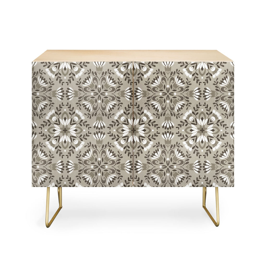 Pimlada Phuapradit Floral Tiles Gray Credenza