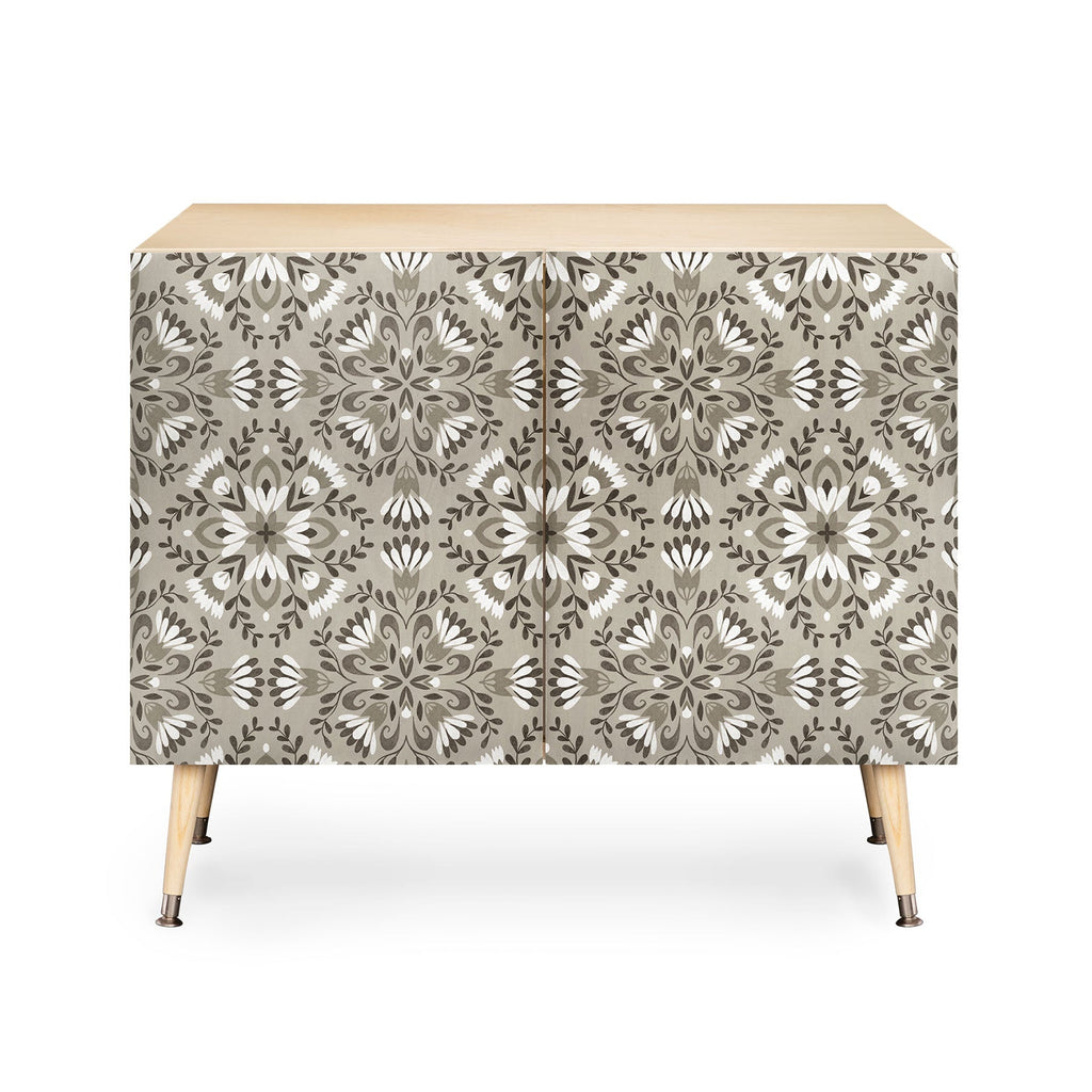 Pimlada Phuapradit Floral Tiles Gray Credenza