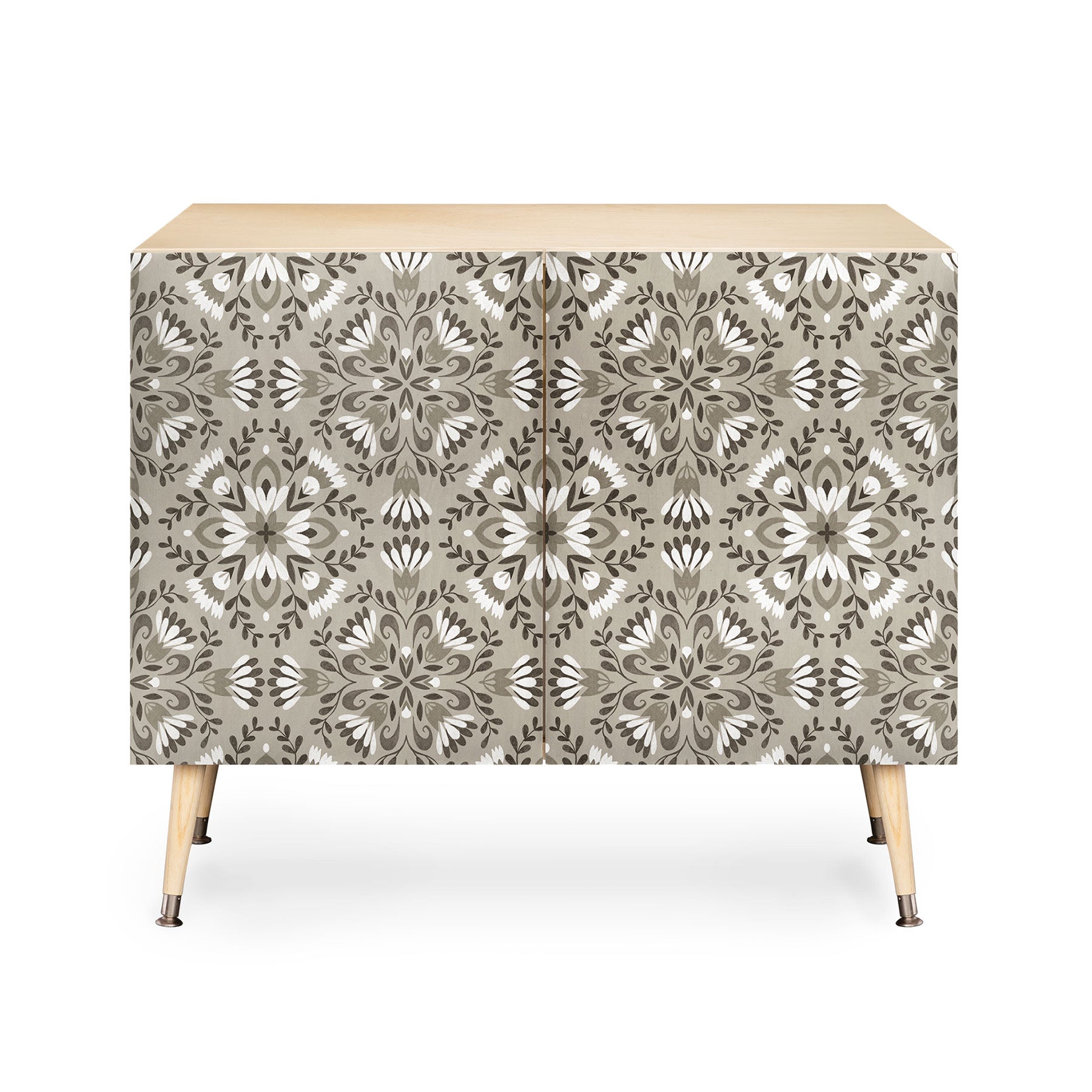 Pimlada Phuapradit Floral Tiles Gray Credenza