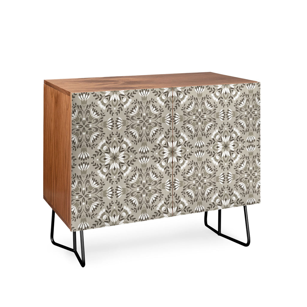 Pimlada Phuapradit Floral Tiles Gray Credenza