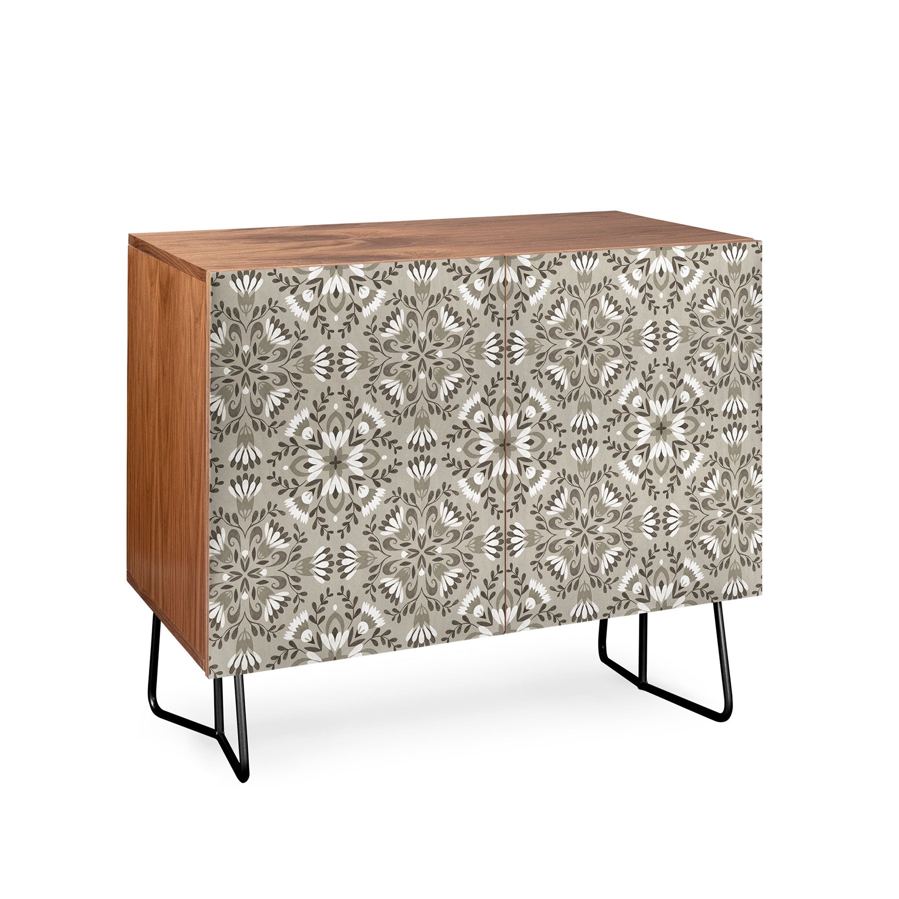 Pimlada Phuapradit Floral Tiles Gray Credenza