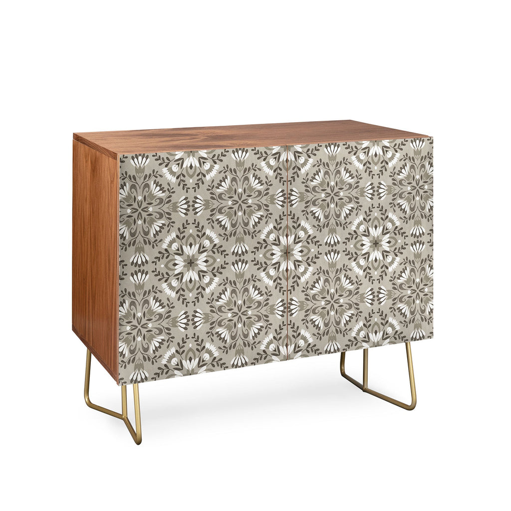 Pimlada Phuapradit Floral Tiles Gray Credenza