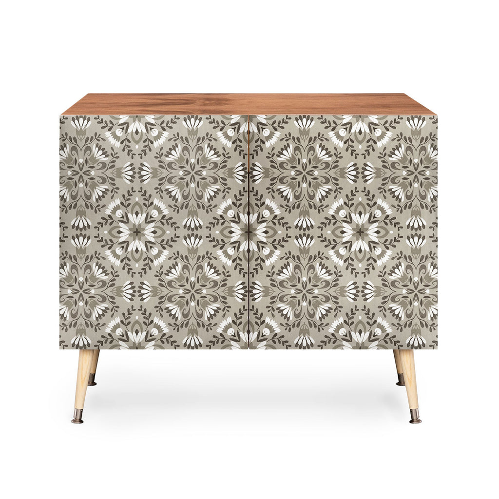 Pimlada Phuapradit Floral Tiles Gray Credenza