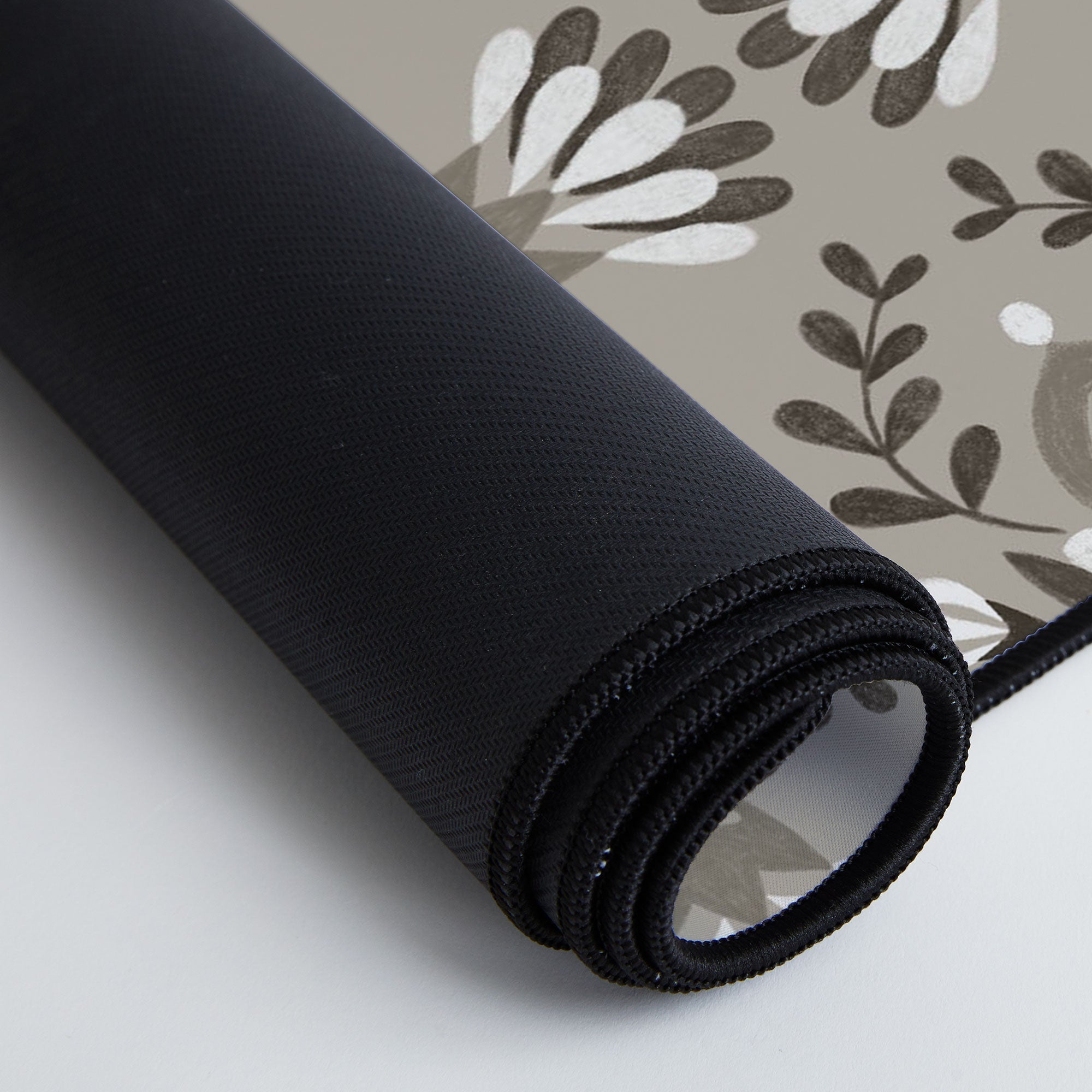 Pimlada Phuapradit Floral Tiles Gray Desk Mat