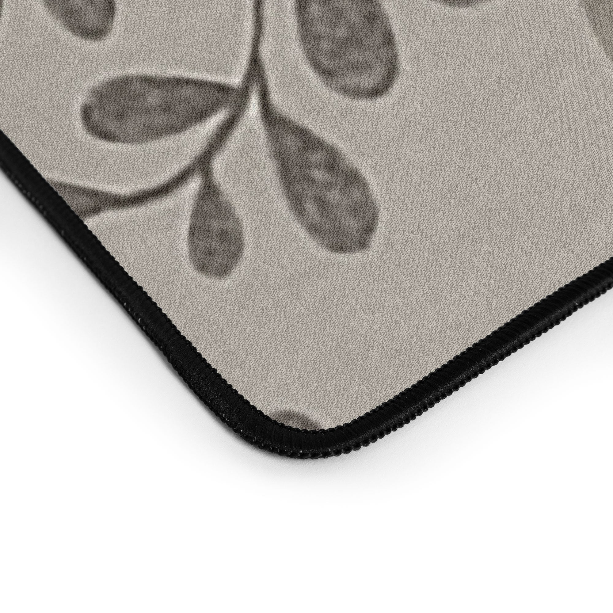 Pimlada Phuapradit Floral Tiles Gray Desk Mat