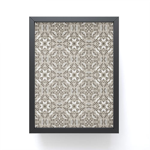 Pimlada Phuapradit Floral Tiles Gray Framed Mini Art Print