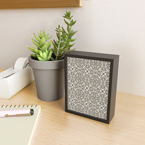 Pimlada Phuapradit Floral Tiles Gray Framed Mini Art Print