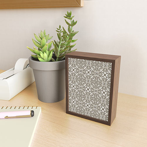 Pimlada Phuapradit Floral Tiles Gray Framed Mini Art Print