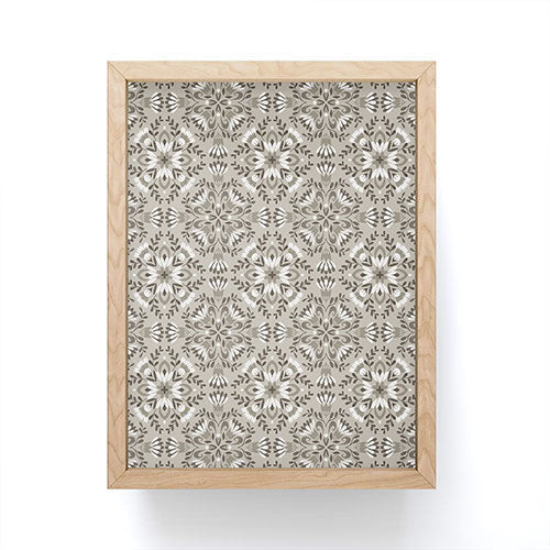 Pimlada Phuapradit Floral Tiles Gray Framed Mini Art Print