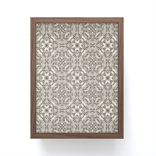 Pimlada Phuapradit Floral Tiles Gray Framed Mini Art Print