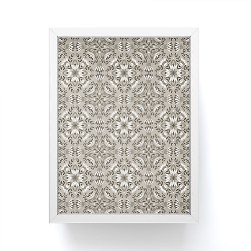 Pimlada Phuapradit Floral Tiles Gray Framed Mini Art Print