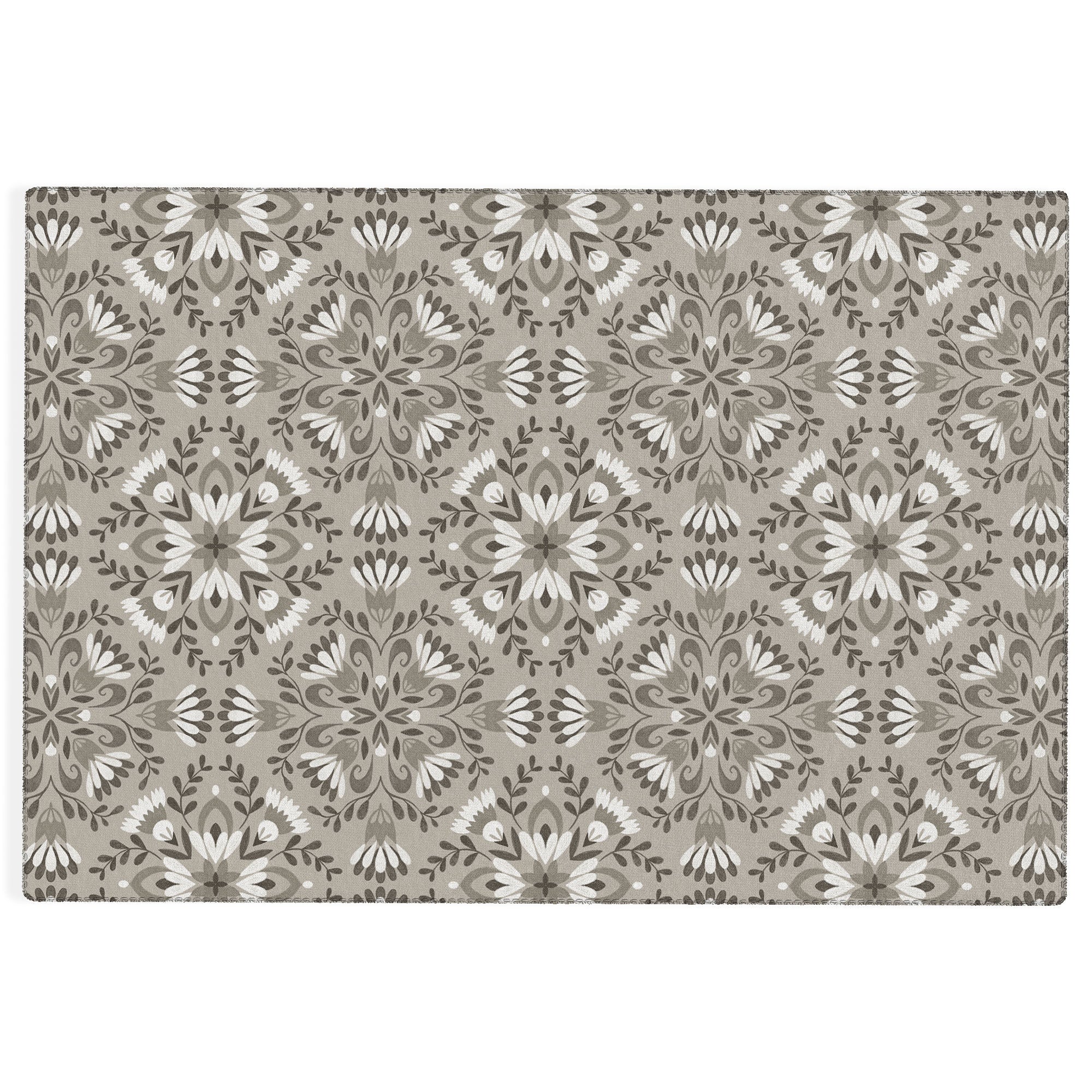 Pimlada Phuapradit Floral Tiles Gray Outdoor Rug