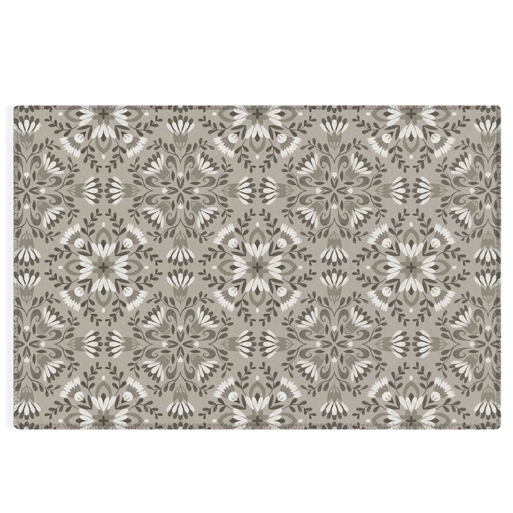Pimlada Phuapradit Floral Tiles Gray Outdoor Rug