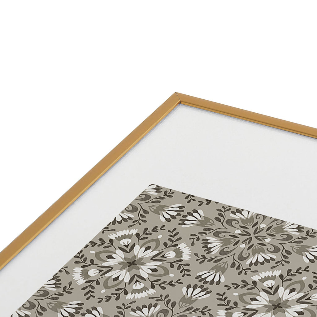 Pimlada Phuapradit Floral Tiles Gray Metal Framed Art Print