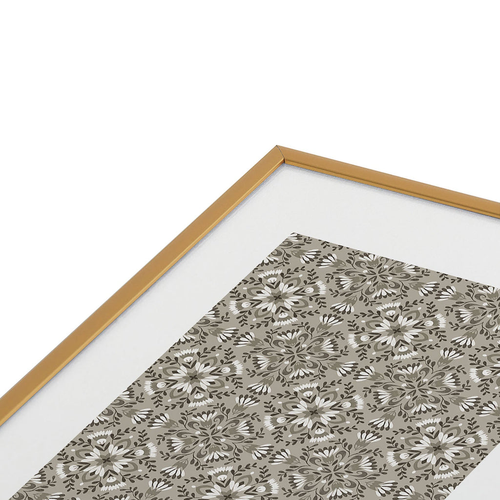 Pimlada Phuapradit Floral Tiles Gray Metal Framed Art Print