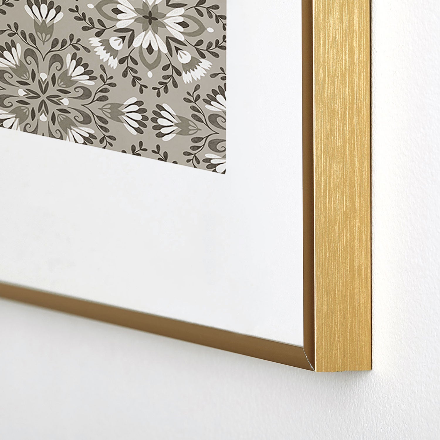 Pimlada Phuapradit Floral Tiles Gray Metal Framed Art Print