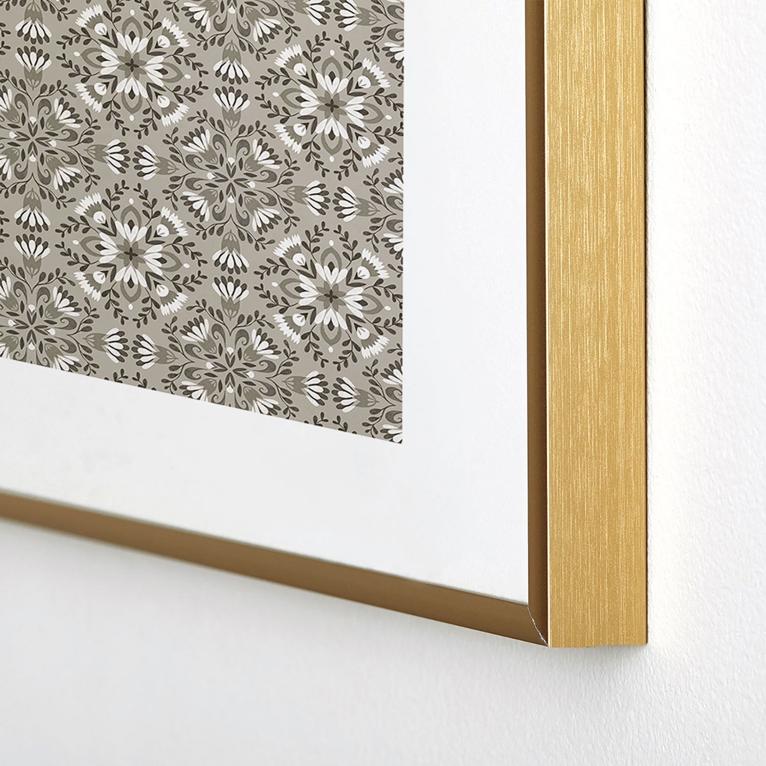 Pimlada Phuapradit Floral Tiles Gray Metal Framed Art Print