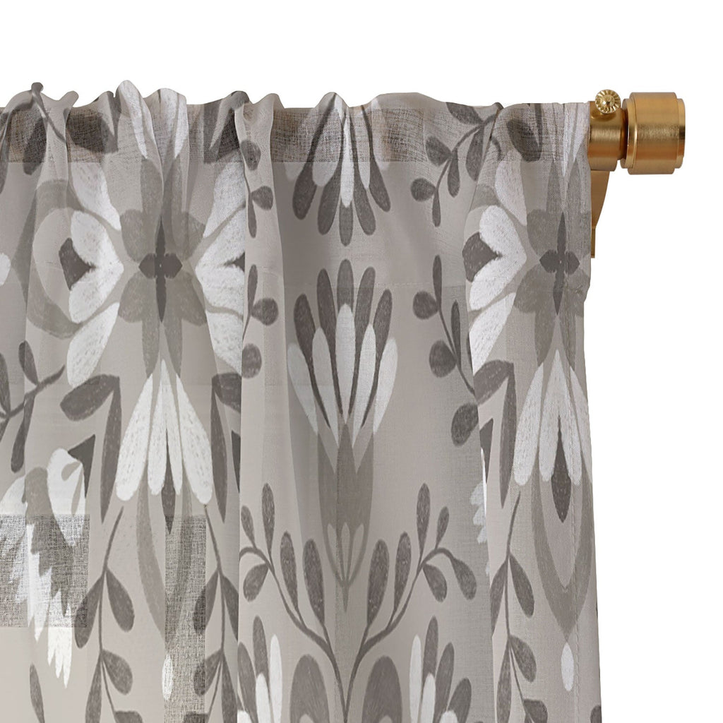 Pimlada Phuapradit Floral Tiles Gray Sheer Non Repeat