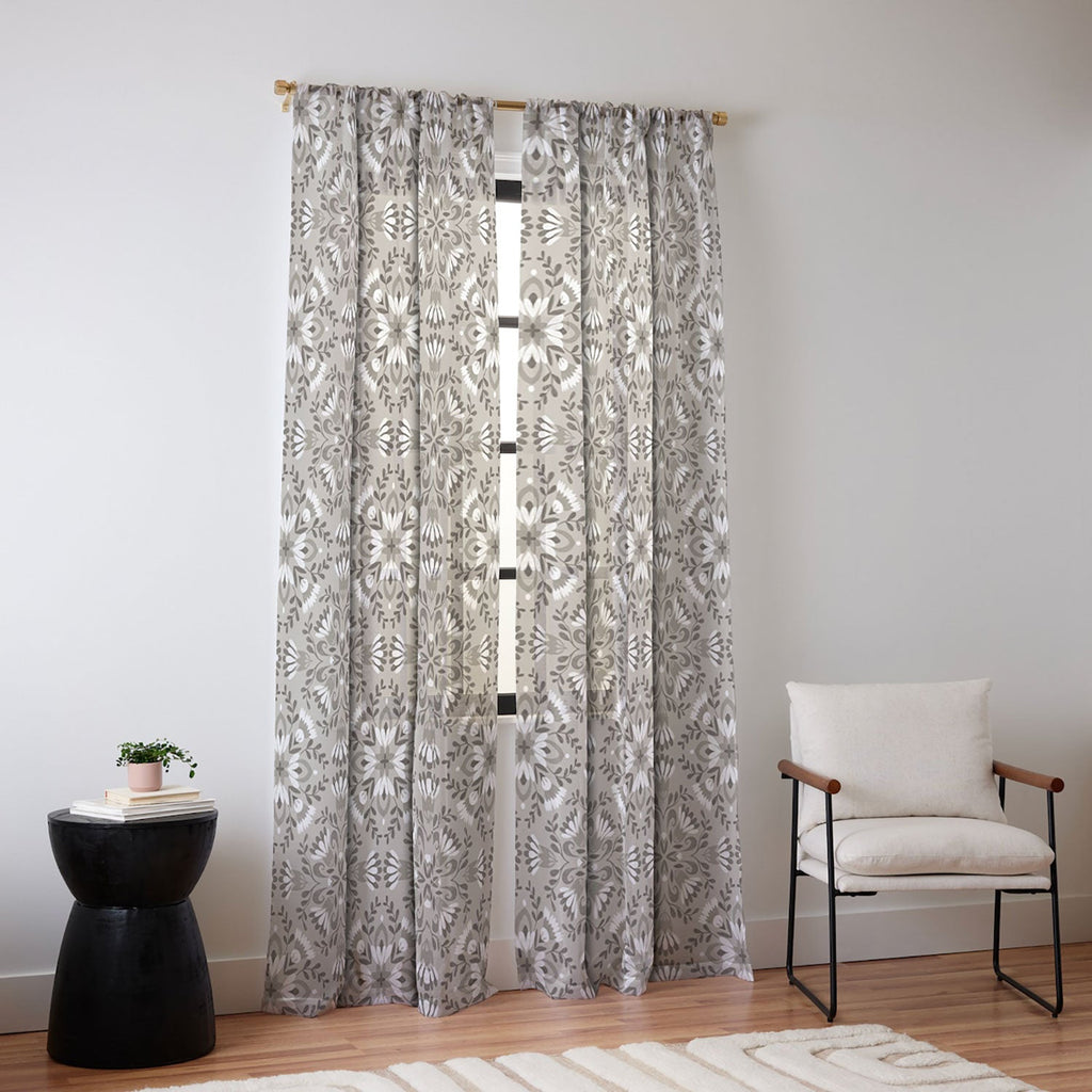 Pimlada Phuapradit Floral Tiles Gray Sheer Non Repeat