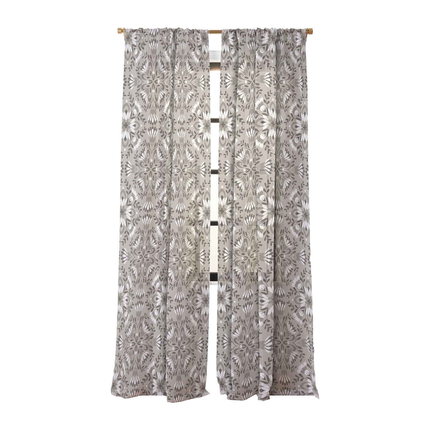 Pimlada Phuapradit Floral Tiles Gray Sheer Non Repeat