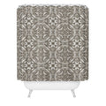 Pimlada Phuapradit Floral Tiles Gray Shower Curtain