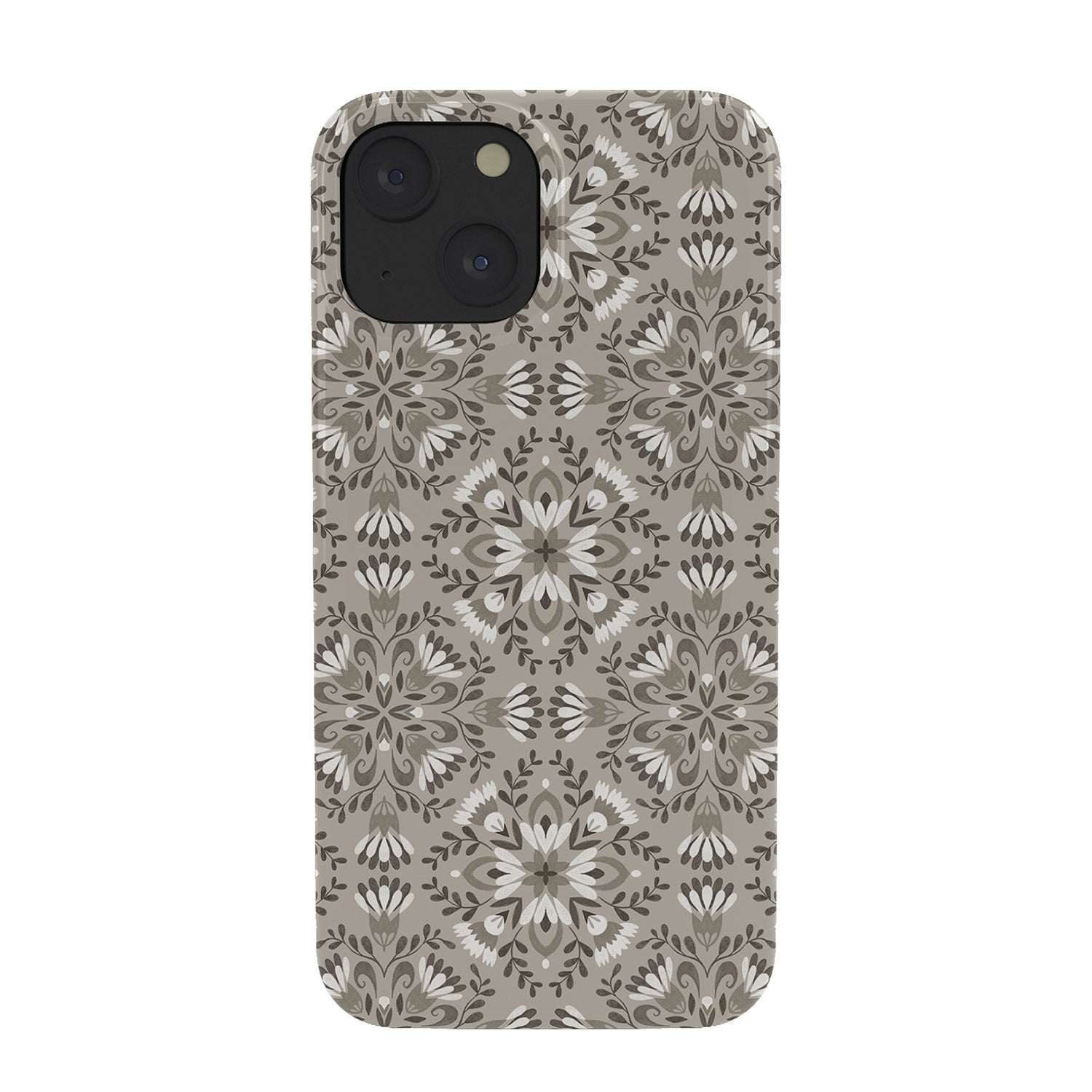 Pimlada Phuapradit Floral Tiles Gray Phone Case