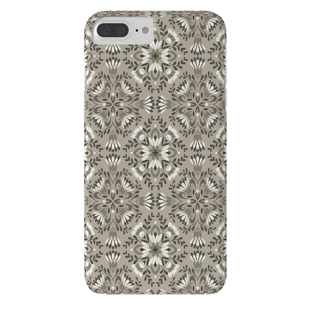 Pimlada Phuapradit Floral Tiles Gray Phone Case