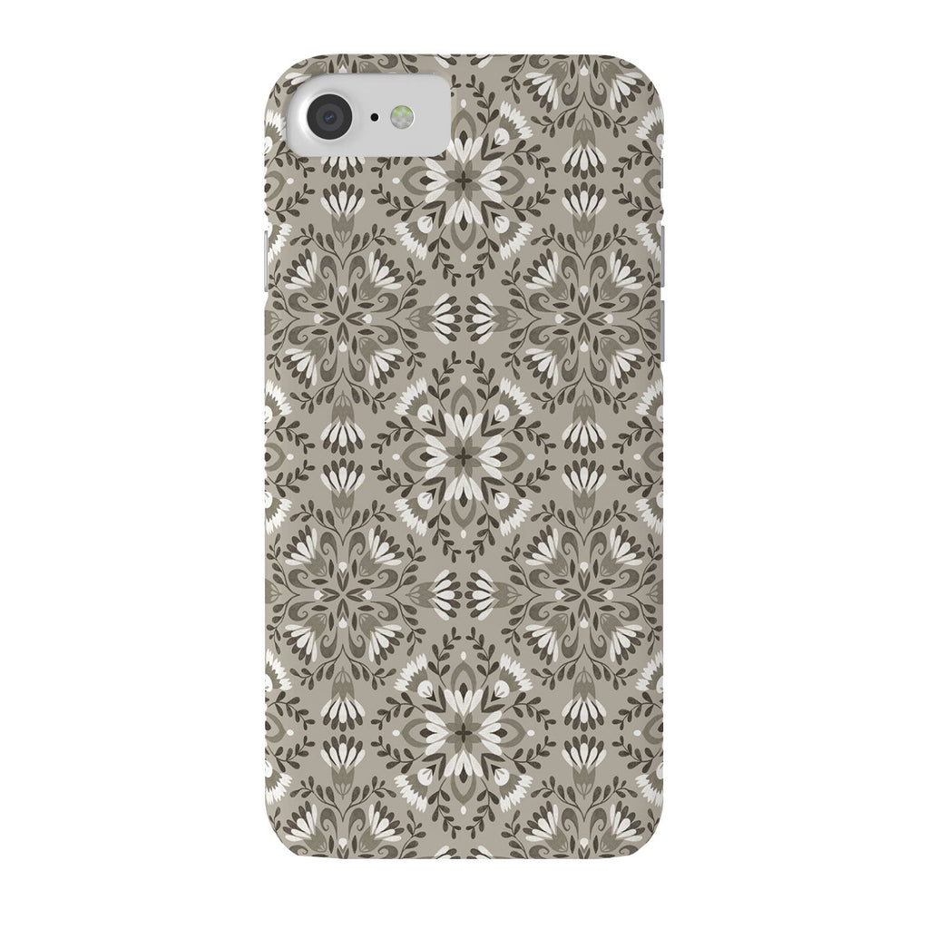 Pimlada Phuapradit Floral Tiles Gray Phone Case