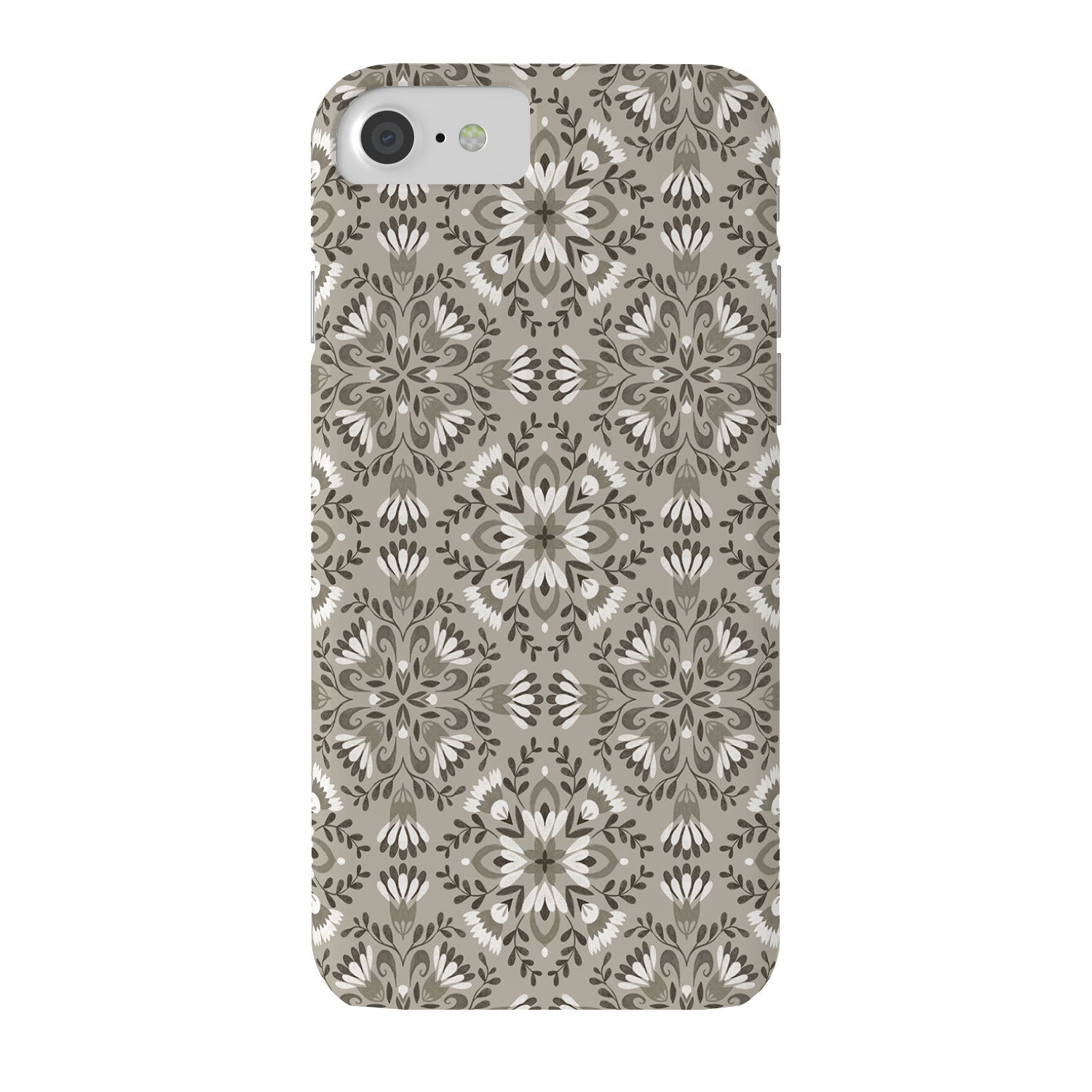 Pimlada Phuapradit Floral Tiles Gray Phone Case