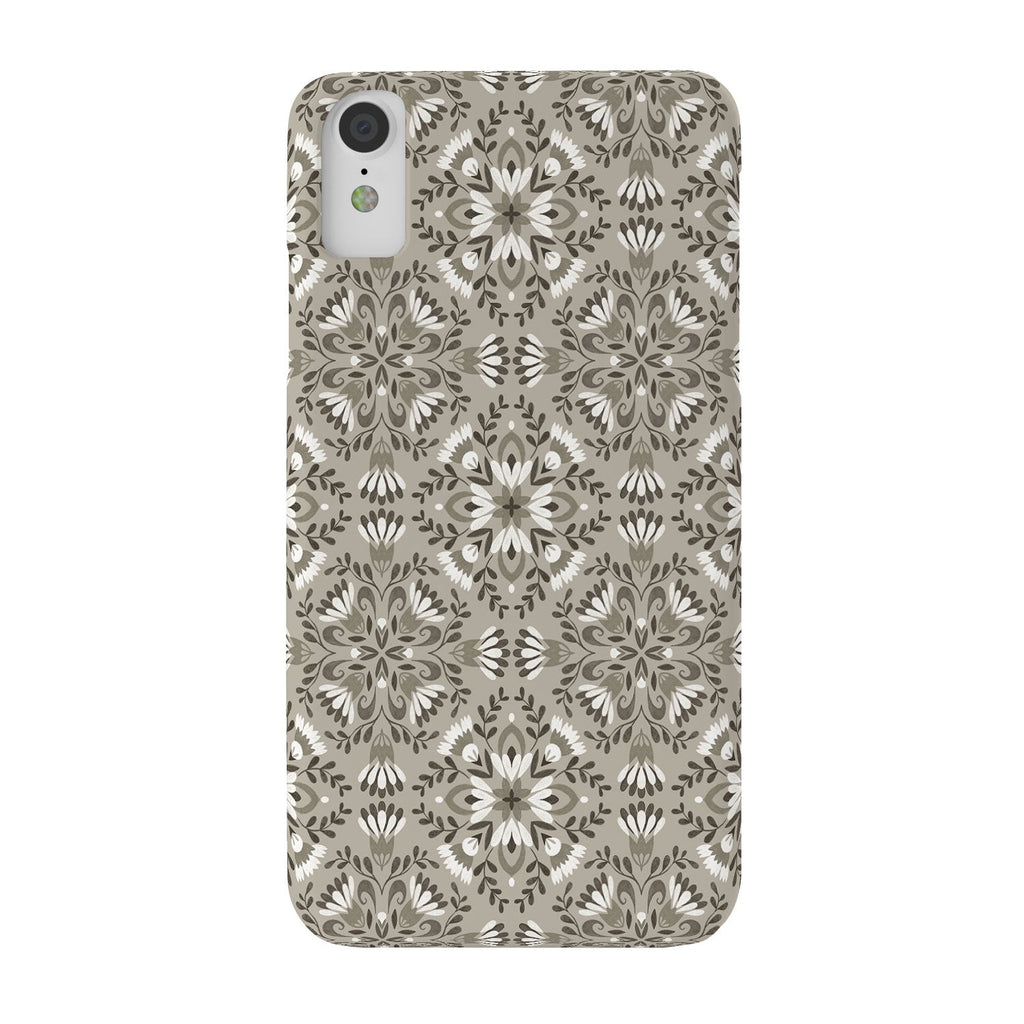 Pimlada Phuapradit Floral Tiles Gray Phone Case