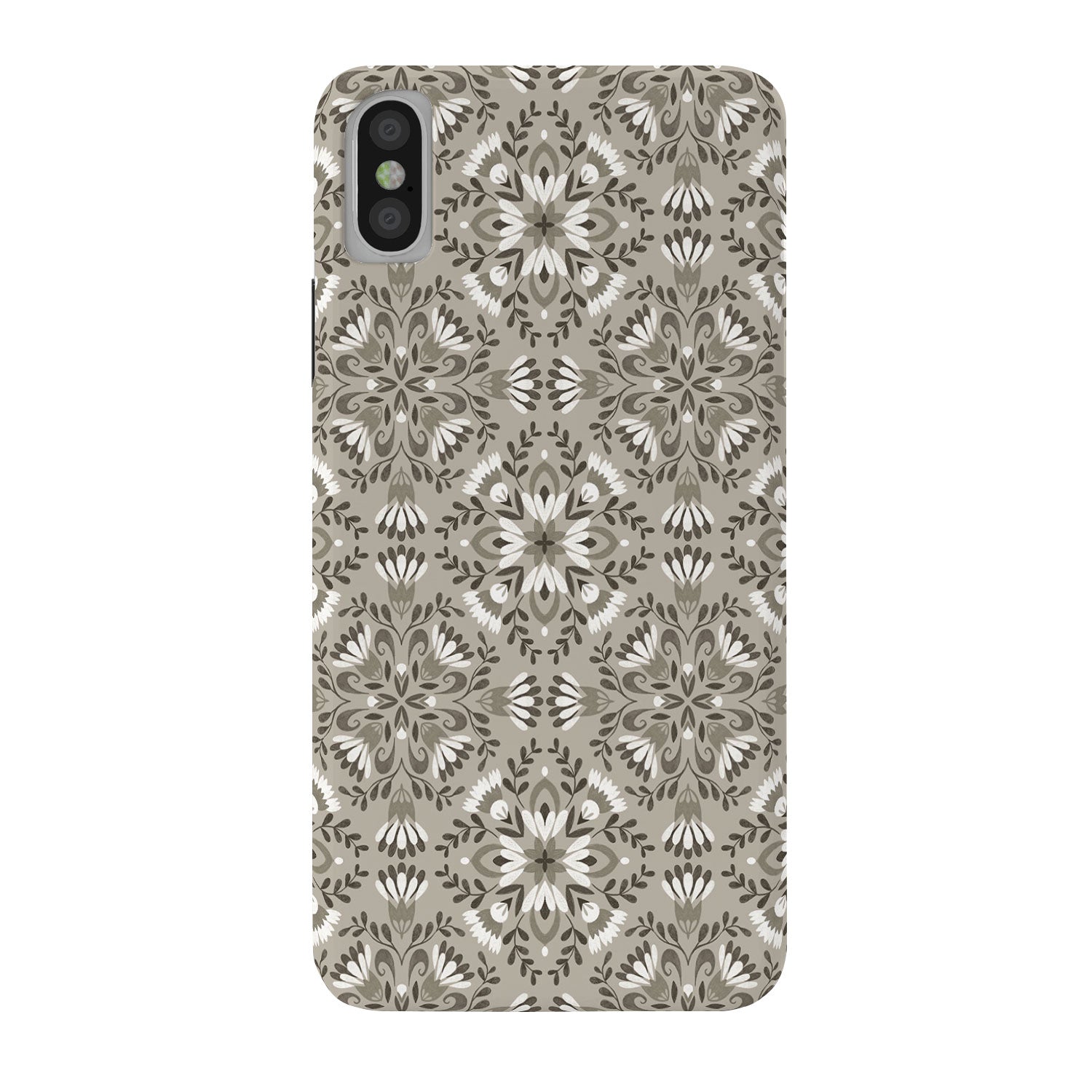 Pimlada Phuapradit Floral Tiles Gray Phone Case