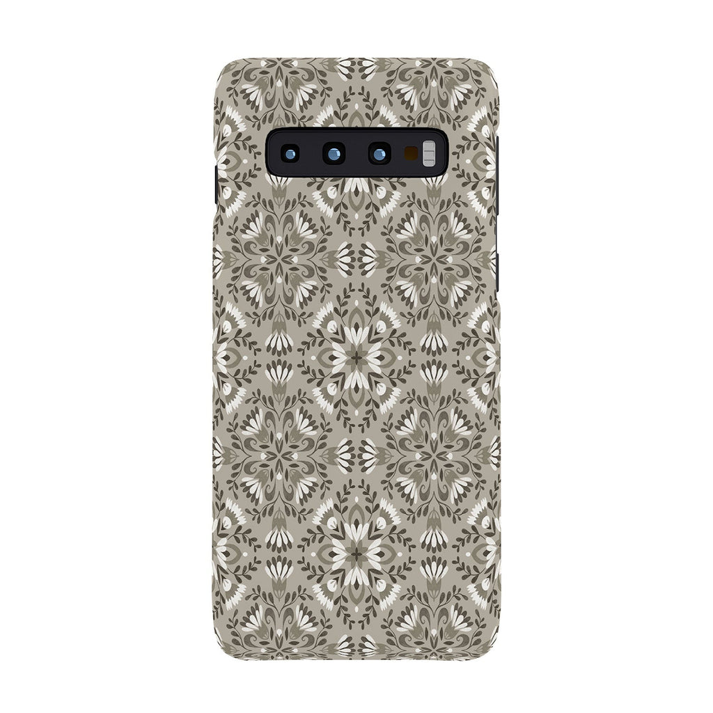 Pimlada Phuapradit Floral Tiles Gray Phone Case