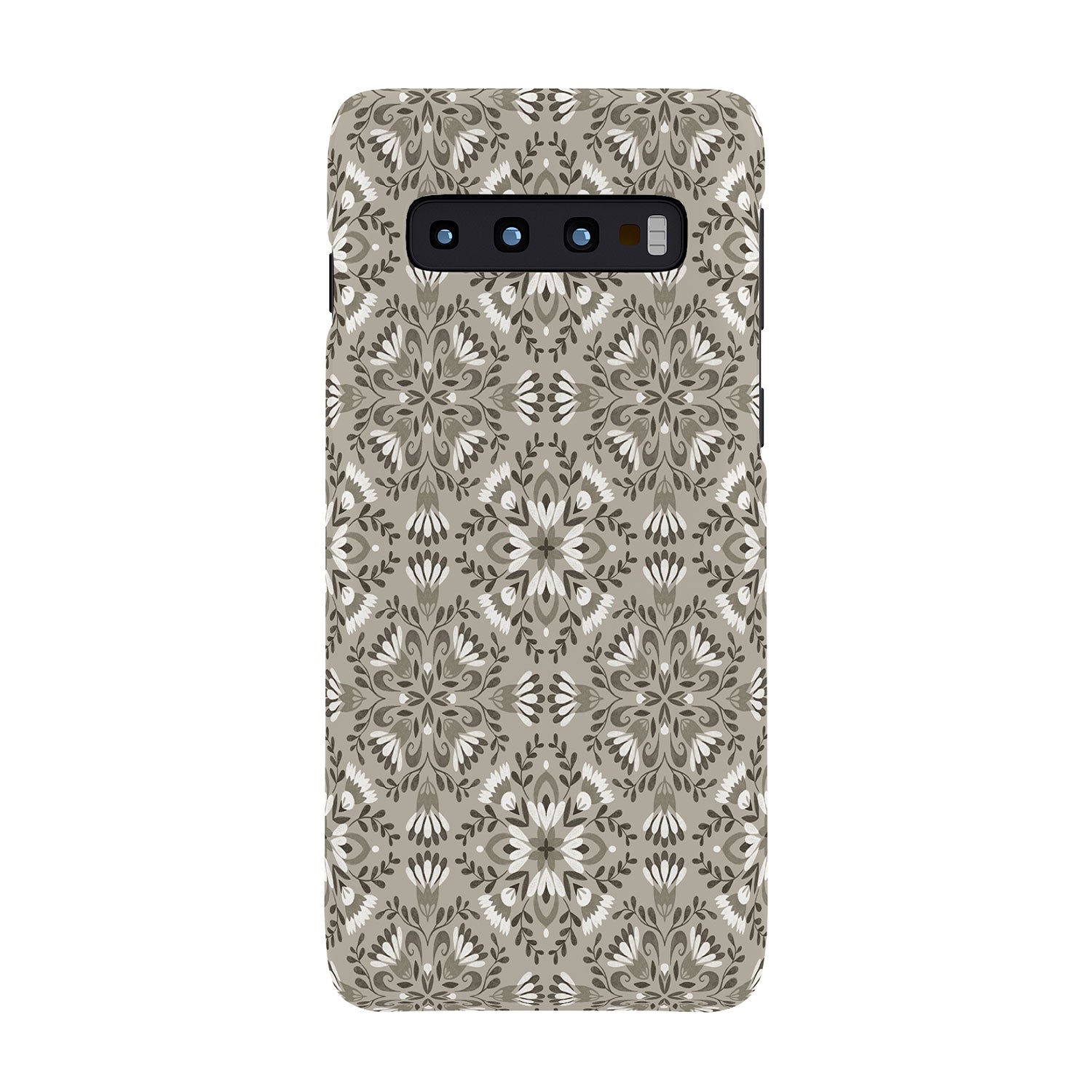 Pimlada Phuapradit Floral Tiles Gray Phone Case