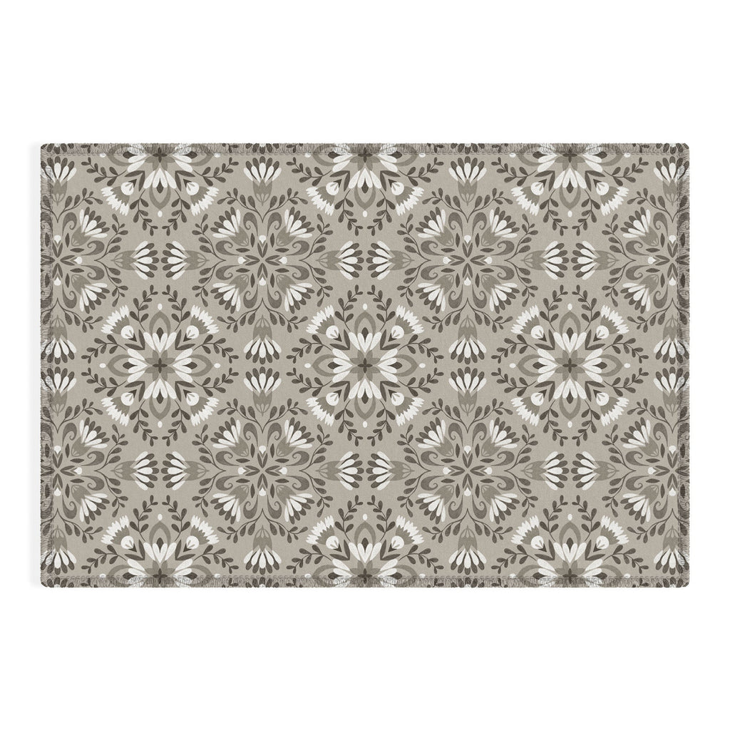 Pimlada Phuapradit Floral Tiles Gray Outdoor Rug