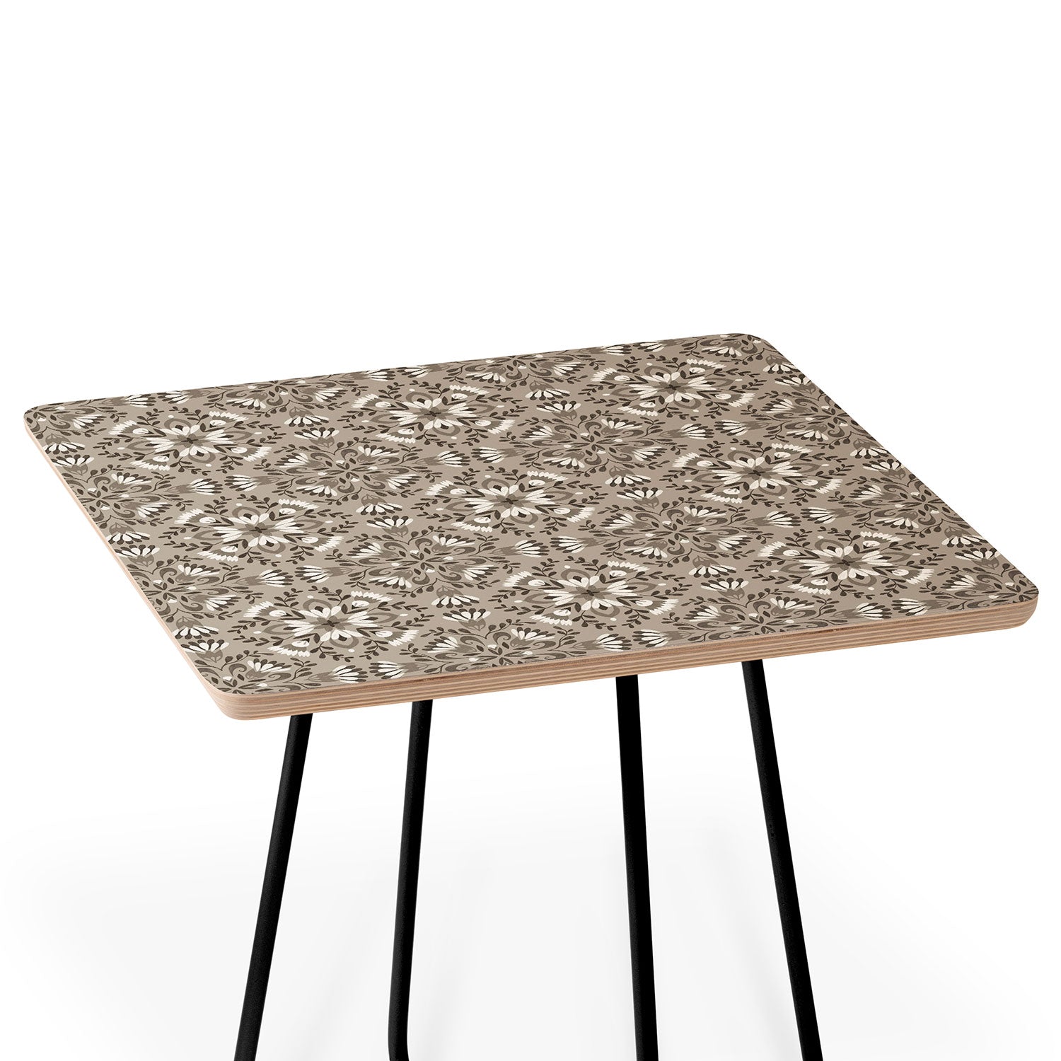 Pimlada Phuapradit Floral Tiles Gray Side Table