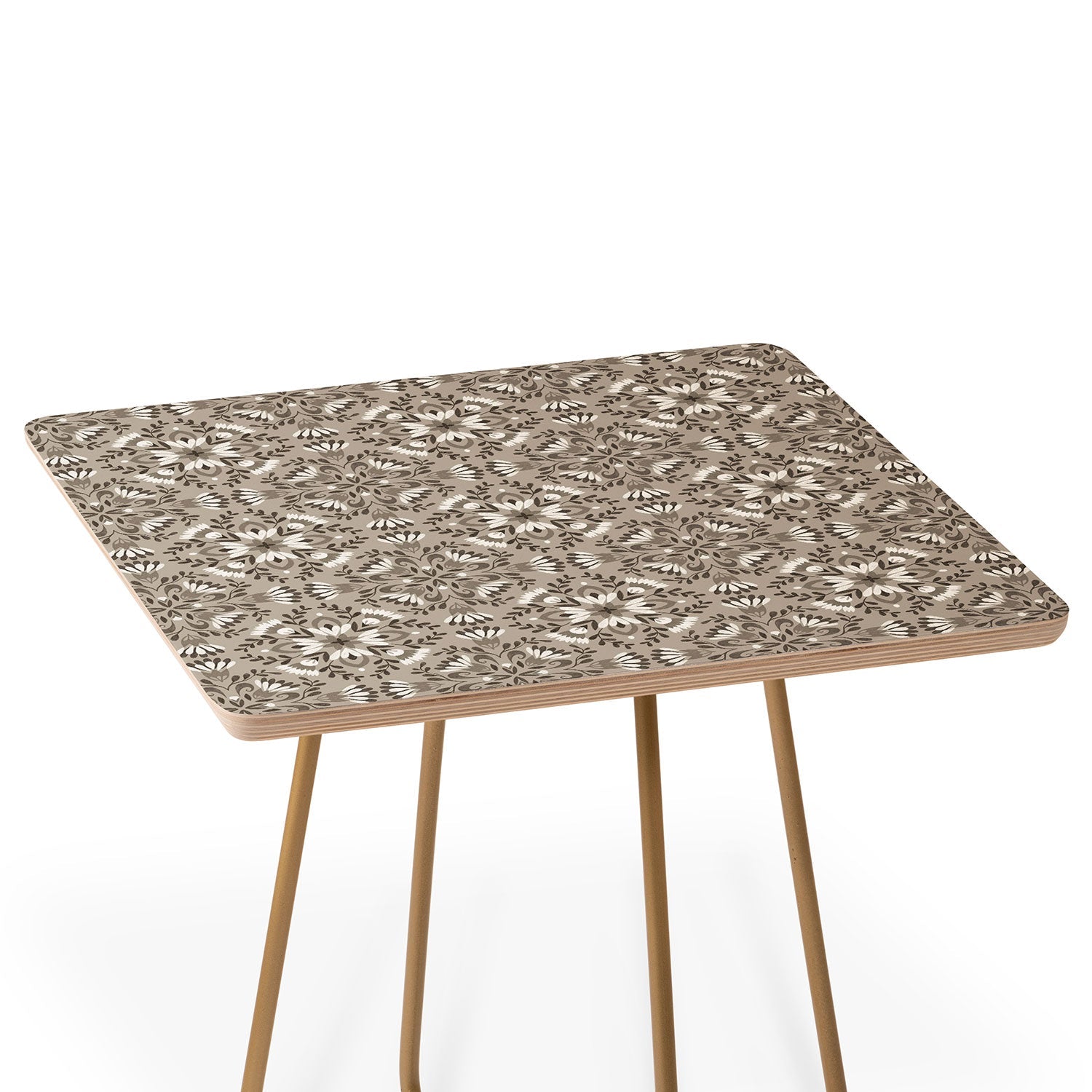Pimlada Phuapradit Floral Tiles Gray Side Table