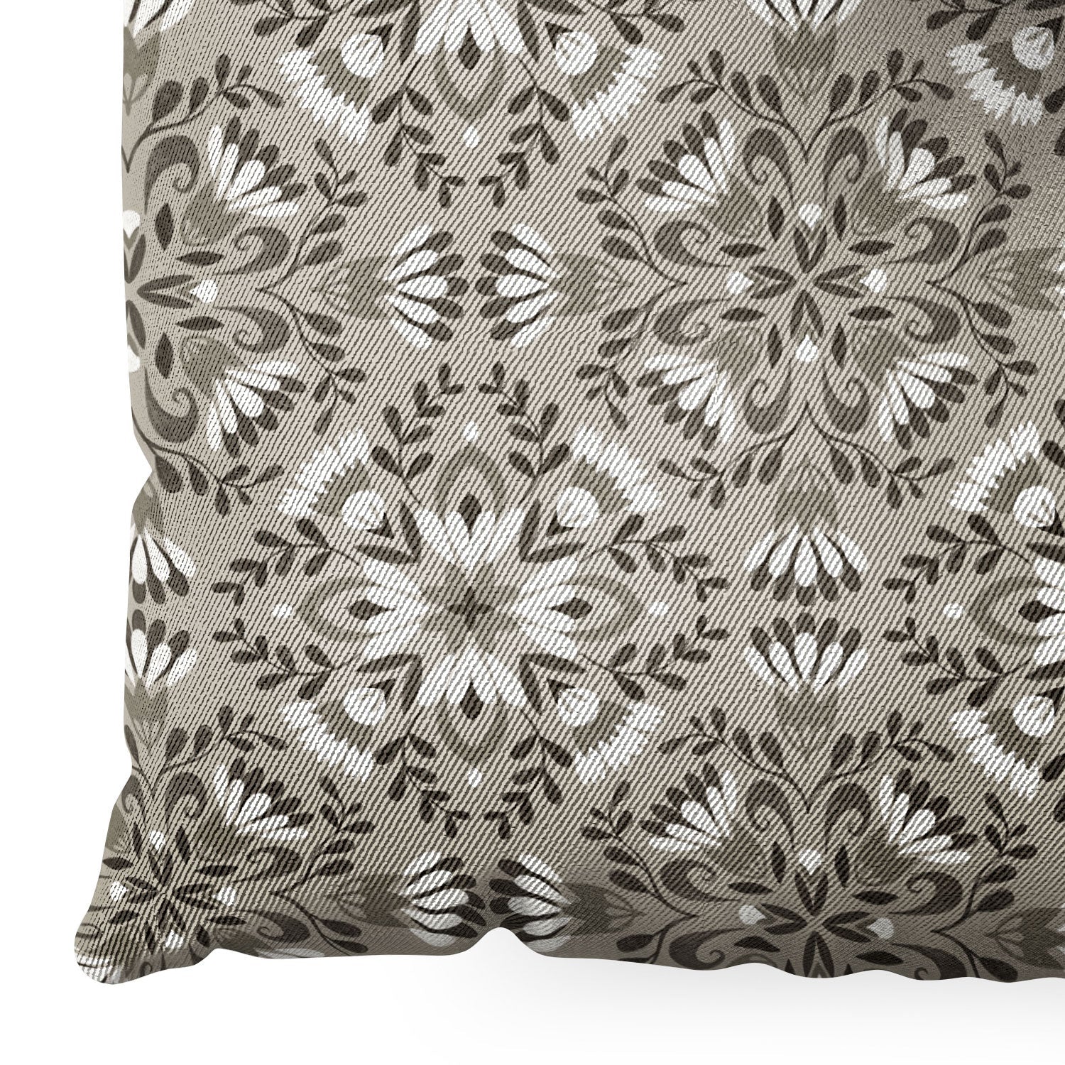 Pimlada Phuapradit Floral Tiles Gray Floor Pillow Square