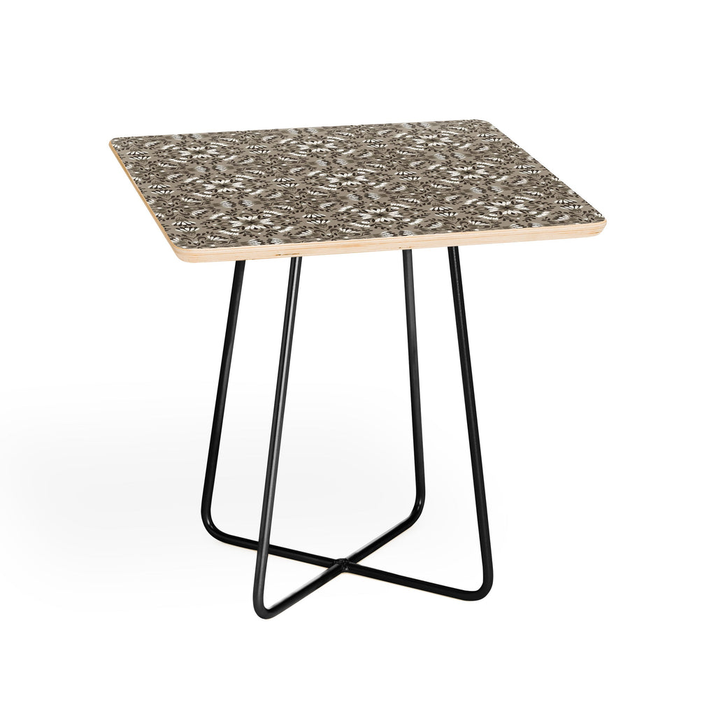 Pimlada Phuapradit Floral Tiles Gray Side Table