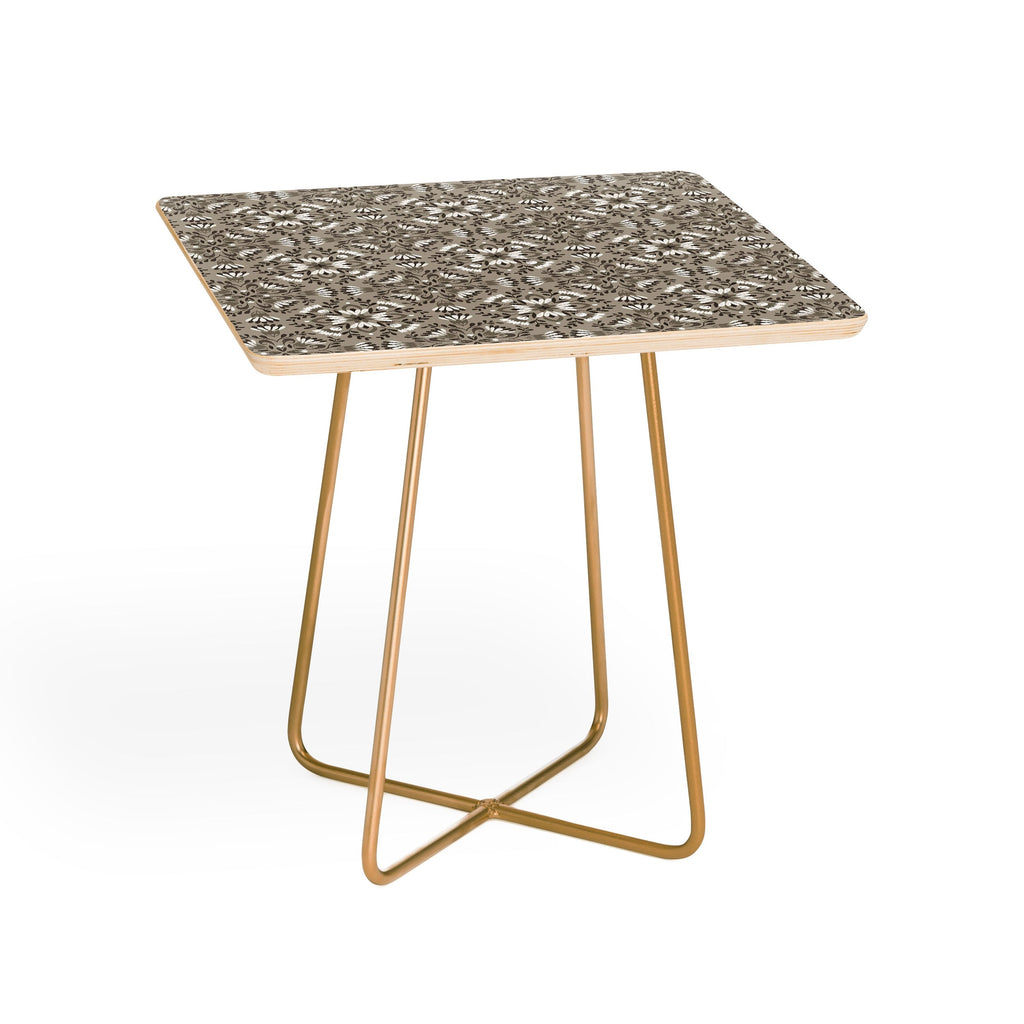 Pimlada Phuapradit Floral Tiles Gray Side Table