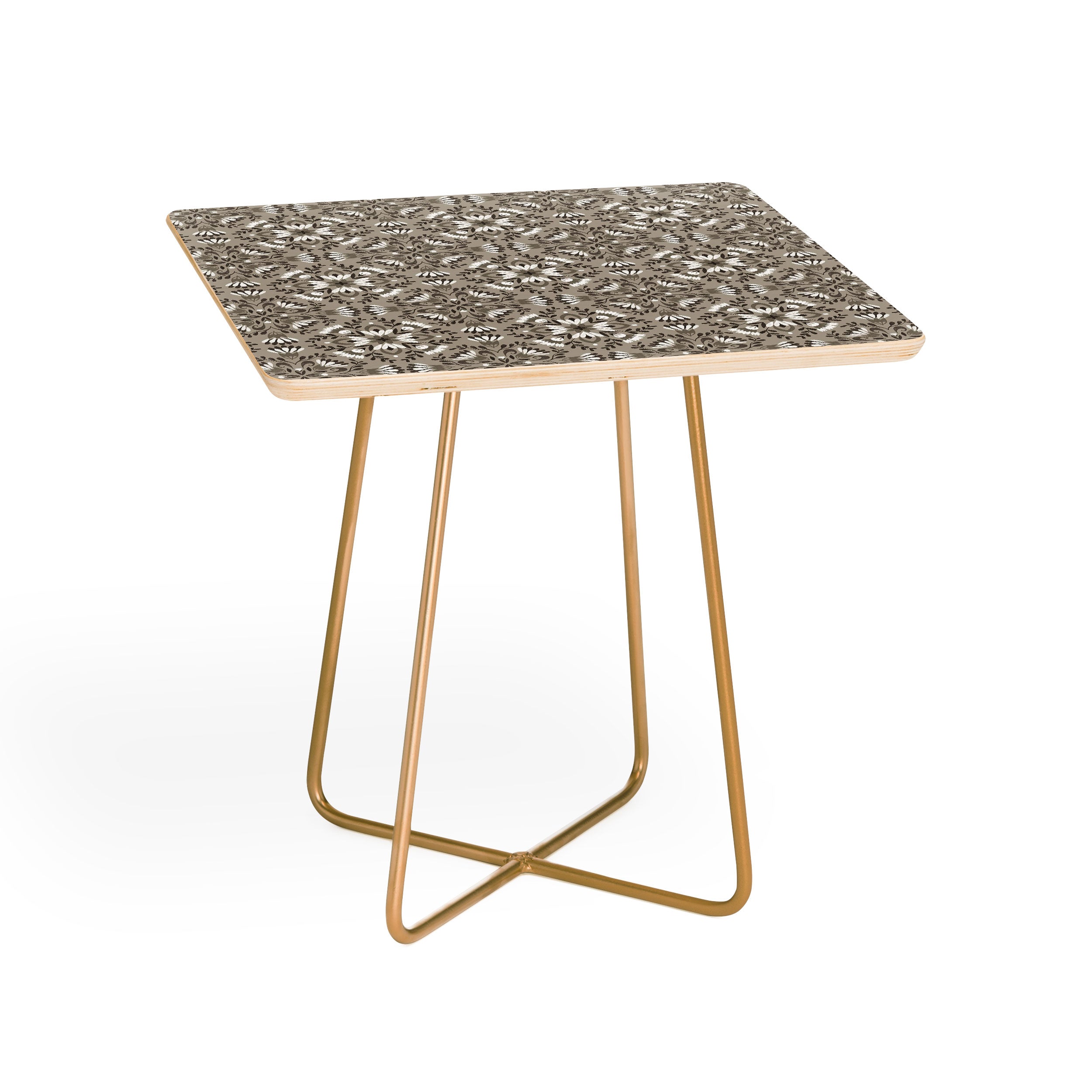 Pimlada Phuapradit Floral Tiles Gray Side Table