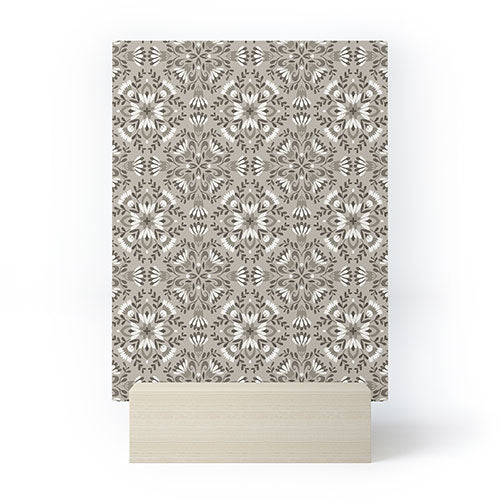 Pimlada Phuapradit Floral Tiles Gray Mini Art Print
