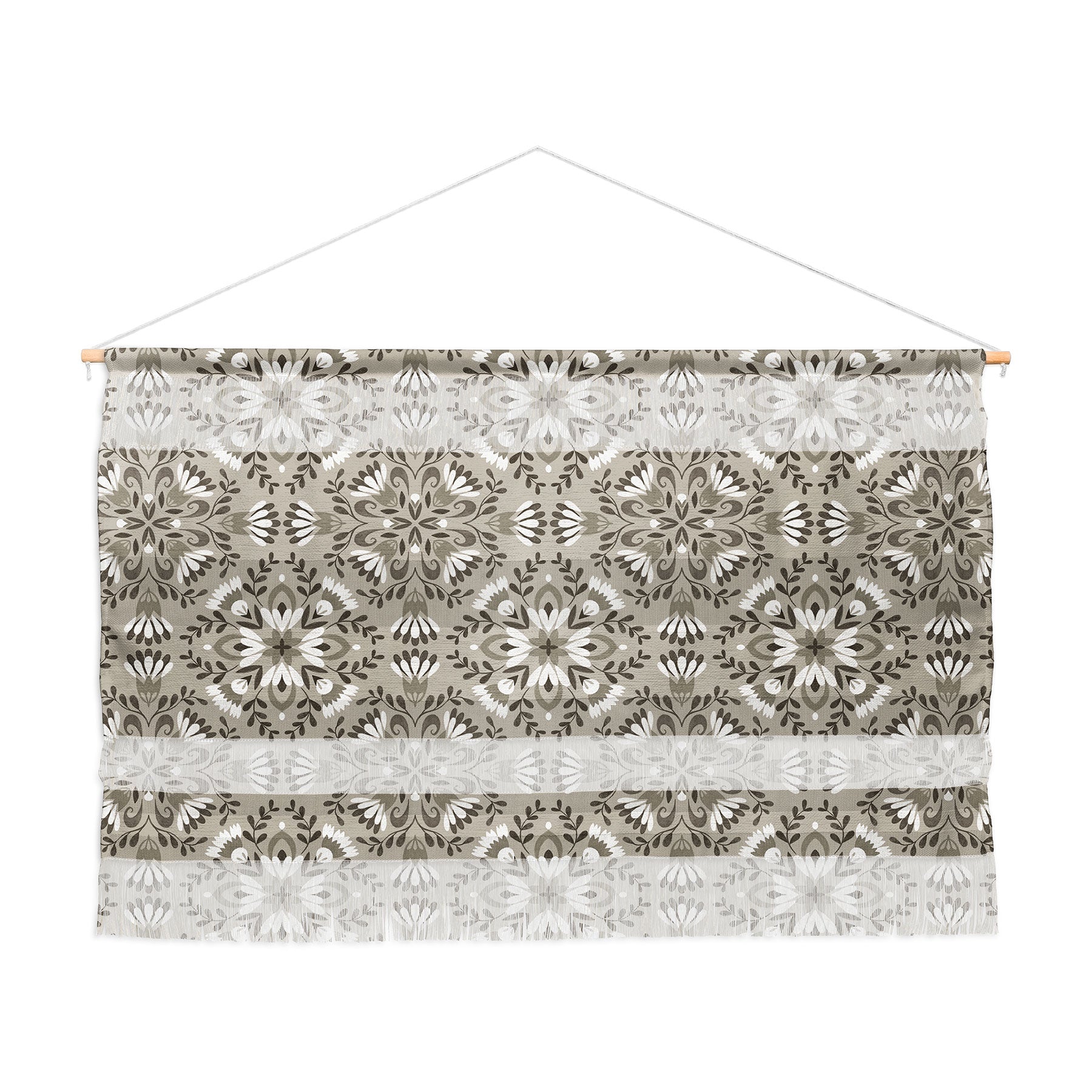 Pimlada Phuapradit Floral Tiles Gray Wall Hanging Landscape